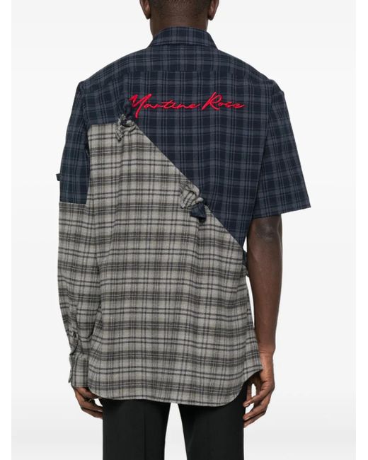 Martine Rose Geruit Overhemd Met Vlakken in het Blue voor heren