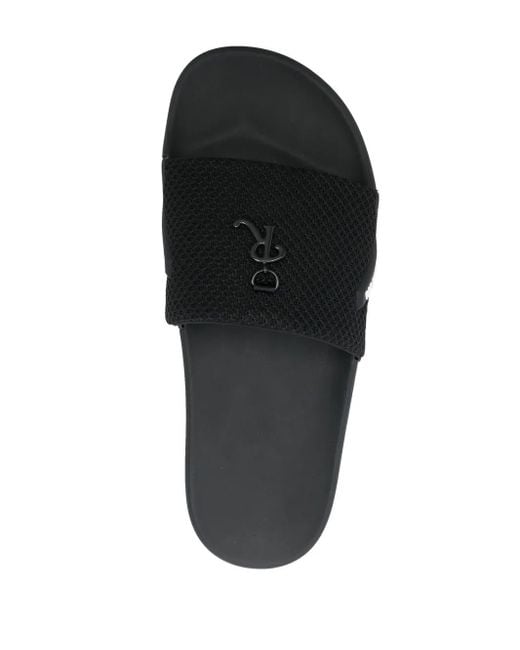 Raf Simons Black Astra Logo Slides for men