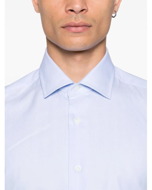 Camicia A Maniche Lunghe di Mazzarelli in White da Uomo