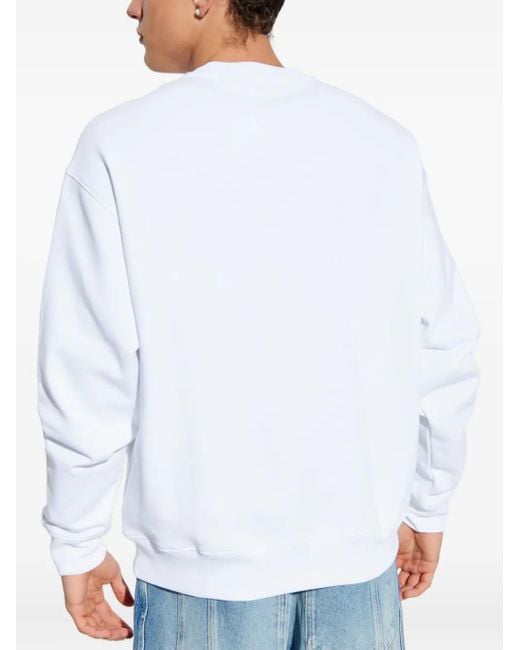 Moschino White Embroidered Sweatshirt for men