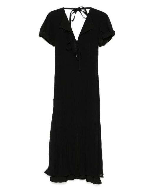 Abito Lungo Con Design A Strati di Jil Sander in Black
