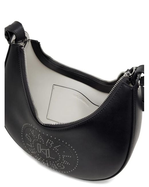 Karl Lagerfeld Black K/Circle Studded Moon Bag