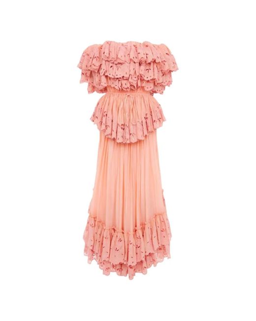Chloé Pink Ruffled Maxi Dress