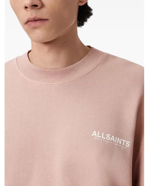 AllSaints Pink Sweat Emblem À Logo Imprimé for men