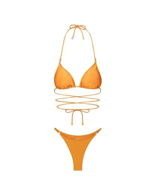 DAZE DAYZ Metallic Tangelo Wrap-Around Triangle Bikini