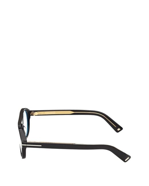 Tom Ford Black Lunettes De Vue À Monture Pilote Et Verres Solaires À Clip for men