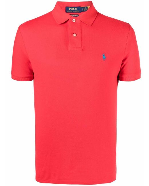 Polo Ralph Lauren Poloshirt mit Logo-Stickerei in Rot für Herren - Lyst