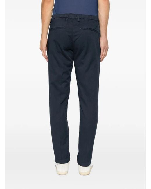 VELA SHOP Blue Belt-Loop Trousers for men