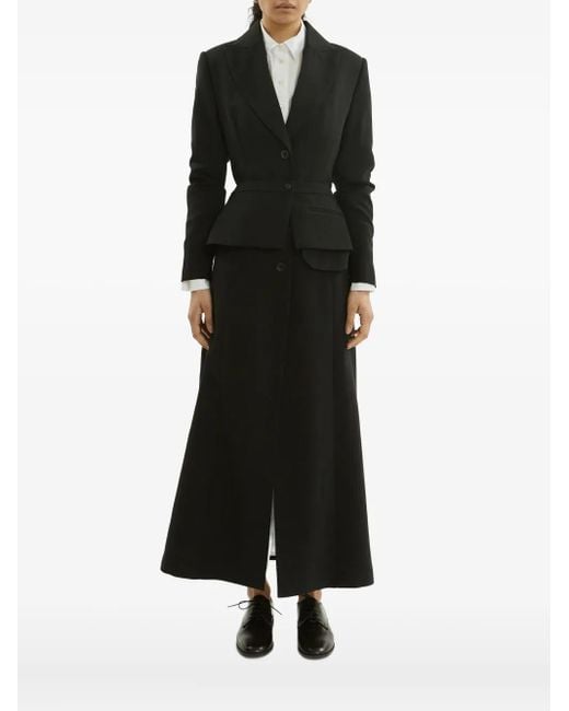 Abrigo Gaia con peplum La Collection de color Black