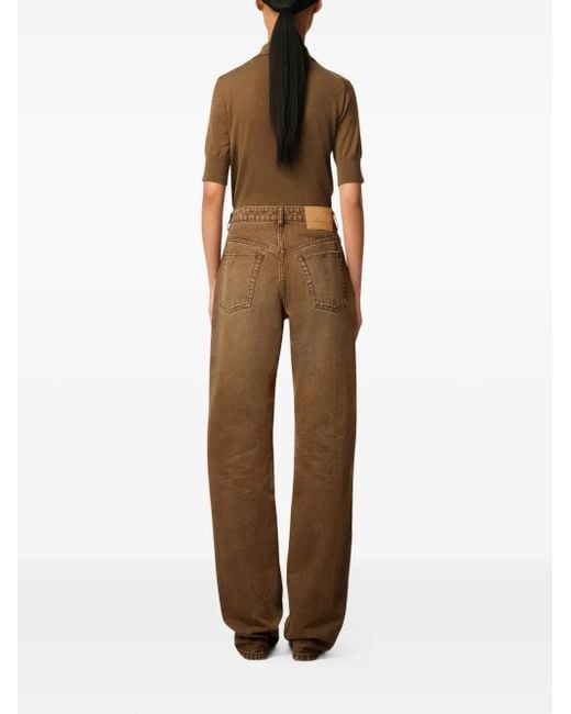 AMI Brown Cotton Large-Fit Jeans