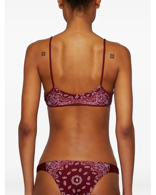 Bikini con estampado de cachemira The Attico de color Red