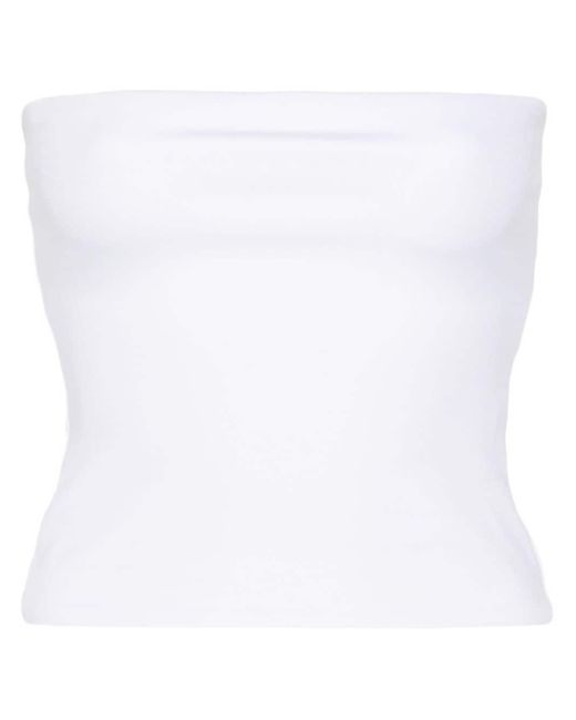 Wardrobe NYC White Strapless cropped top
