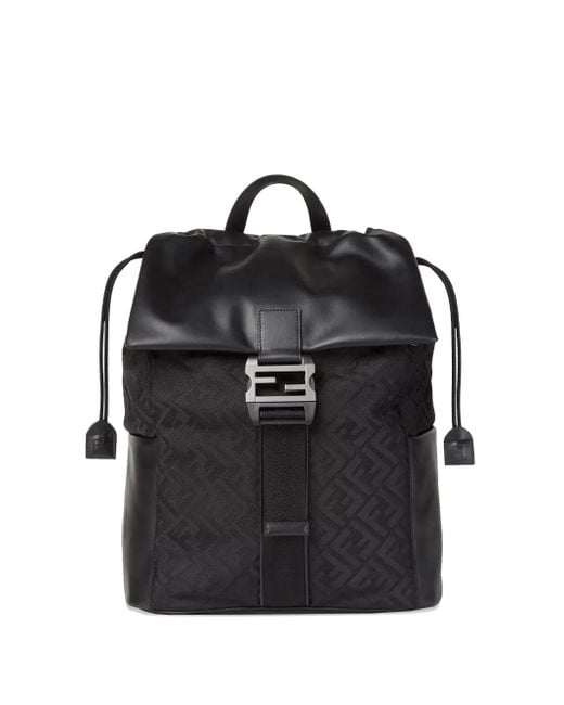 Fendi Black Flux Buckle Backpack