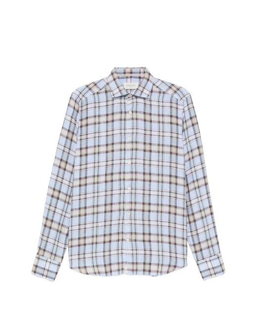 Tintoria Mattei 954 White Plaid Long-Sleeve Shirt for men