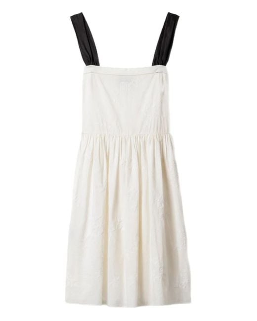 Miu Miu White Besticktes Midikleid