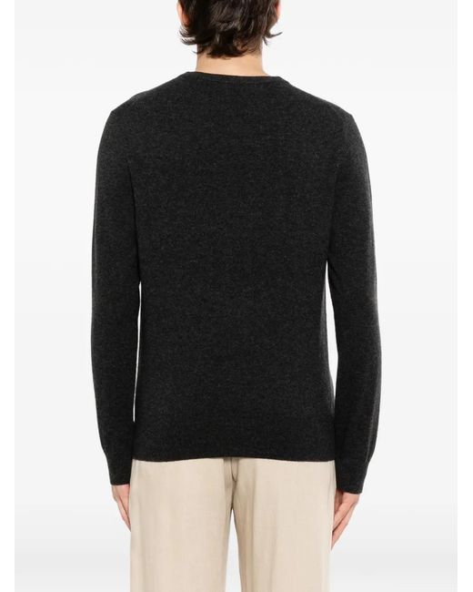 N.Peal Cashmere Black Oxford Jumper for men