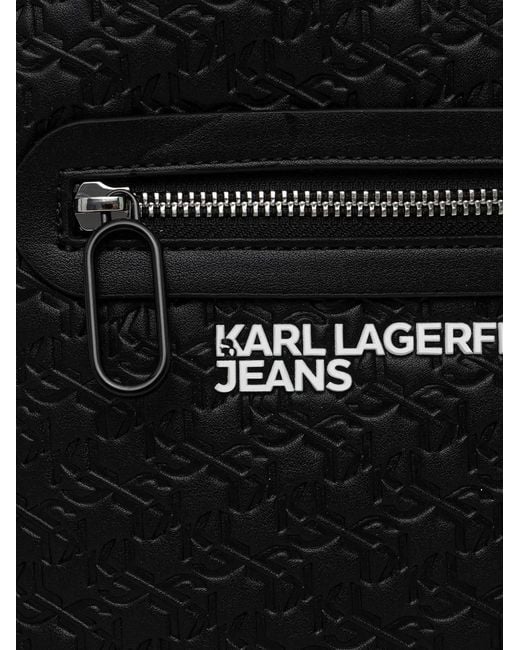 Karl Lagerfeld Black Embossed Messenger Bag