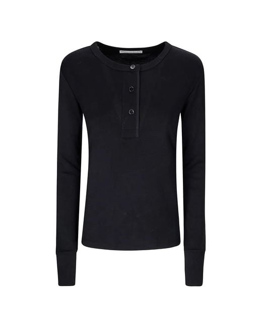 Studio Nicholson Blue Roane Long-Sleeve Henley Top
