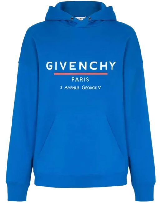 Givenchy Blue Address Hooded Sweatshirt Ocean for men