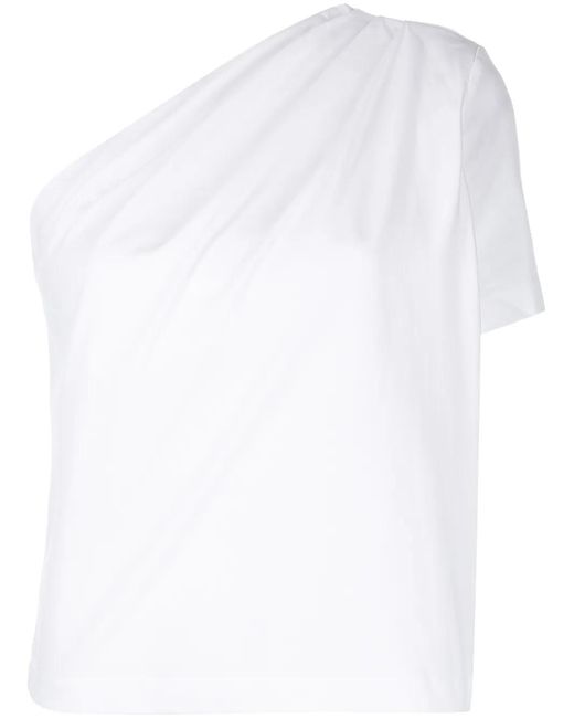 GAUGE81 White One-Shoulder Organic Cotton T-Shirt