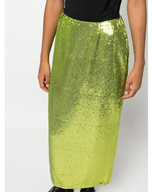 Philosophy Di Lorenzo Serafini Green Sequinned Midi Skirt