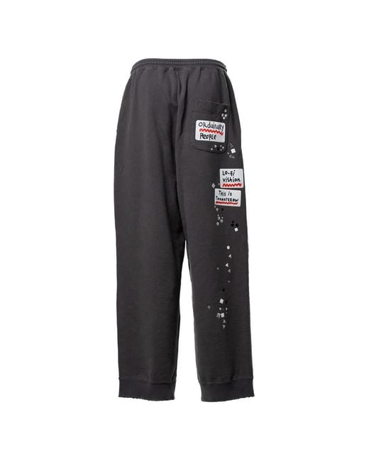 Maison Mihara Yasuhiro Gray Stud-Embellished Patch-Detail Track Pants for men