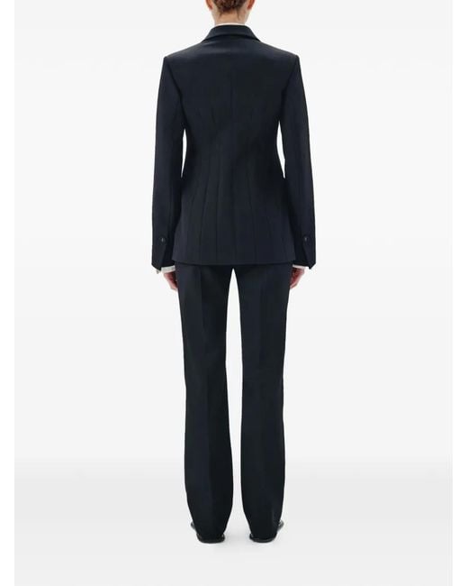 Another Tomorrow Black Double-Breasted Structured Blazer