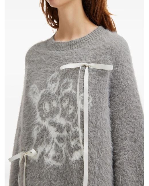 Mini Cream Gray Graphic-Design Sweater