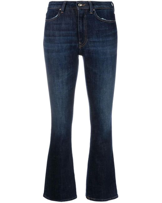 Dondup Blue Mid-Rise Flared Jeans
