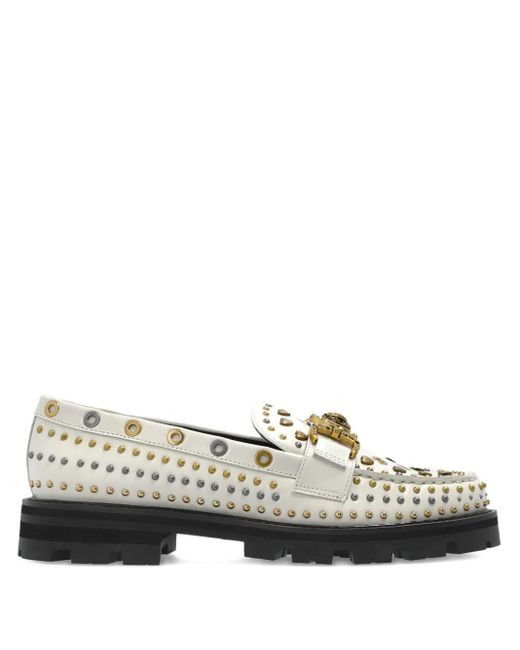Mocassini Mansion Con Borchie di Kurt Geiger in White
