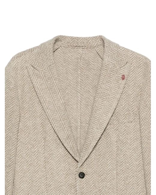Liu Jo Natural Herringbone Blazer for men