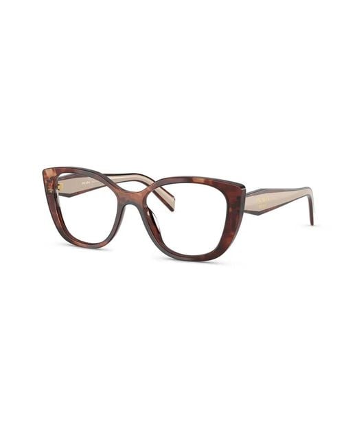 Prada Brown Geometric-Frame Glasses
