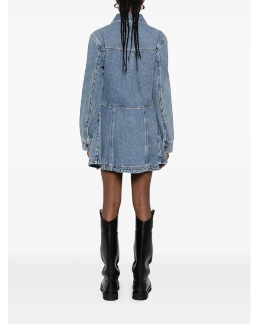 Self-Portrait Blue Buttoned Pocket Dress