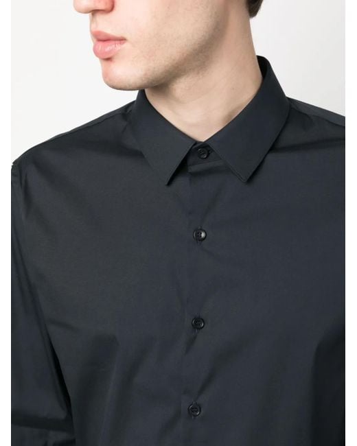 Sandro Blue Fitted Stretch Cotton Shirt for men