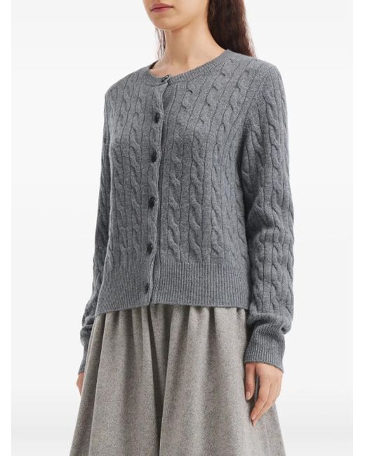 B+ AB Gray Cable-Knit Buttoned Cardigan