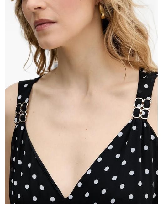Morgan Black Polka-Dot Pleated Jumpsuit
