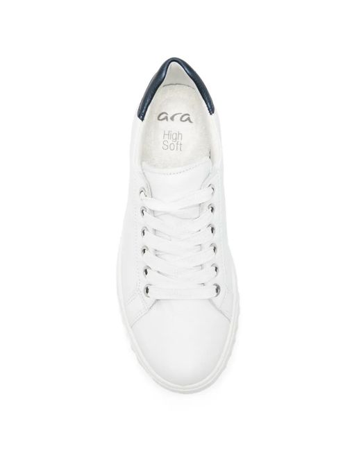 Ara White Monaco Platform Lace-Up Sneakers