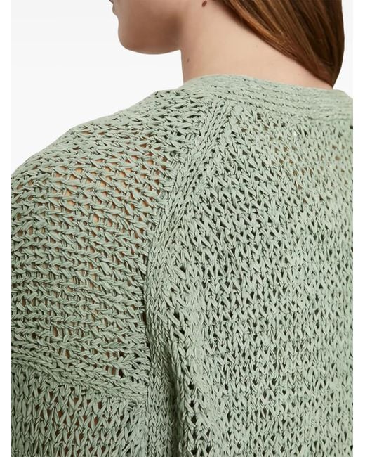 Marc O' Polo Green Open-Knit Cardigan