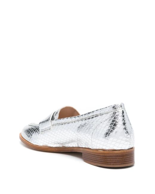 P.A.R.O.S.H. White Snake-Effect Loafers