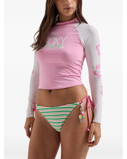 Roxy Pink X Juicy Couture Floral-Print T-Shirt