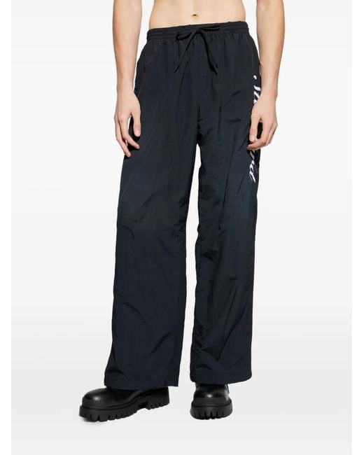 Balenciaga Blue Standard-Script Track Pants for men
