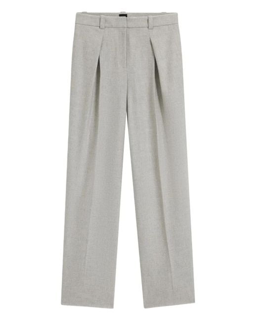 BOSS Women's Gray Pleated-Front Pants