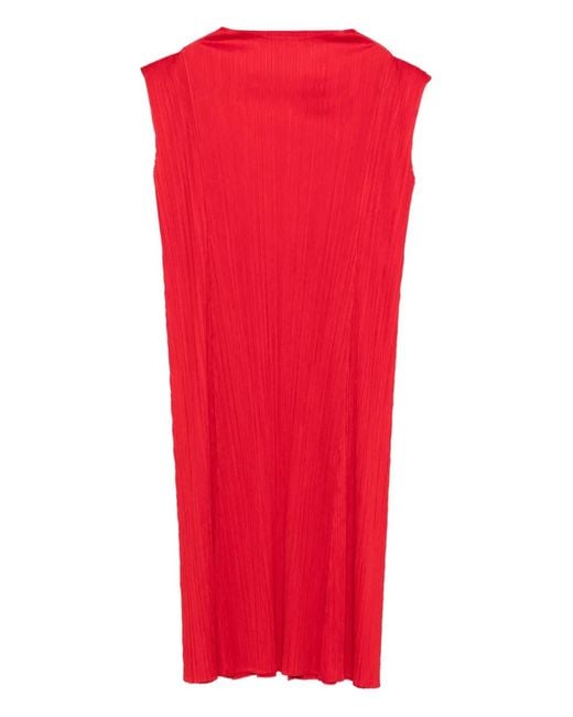 Pleats Please Issey Miyake Red Monthly Colors: November Midi Dress