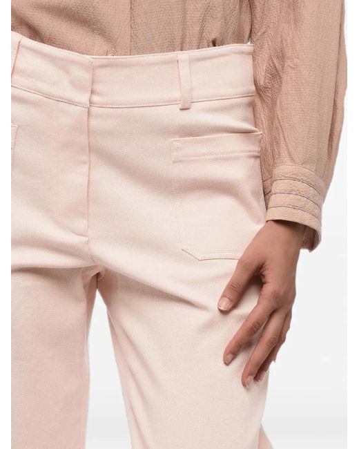 Ql2 Natural Wide-Leg Patch-Pocket Trousers