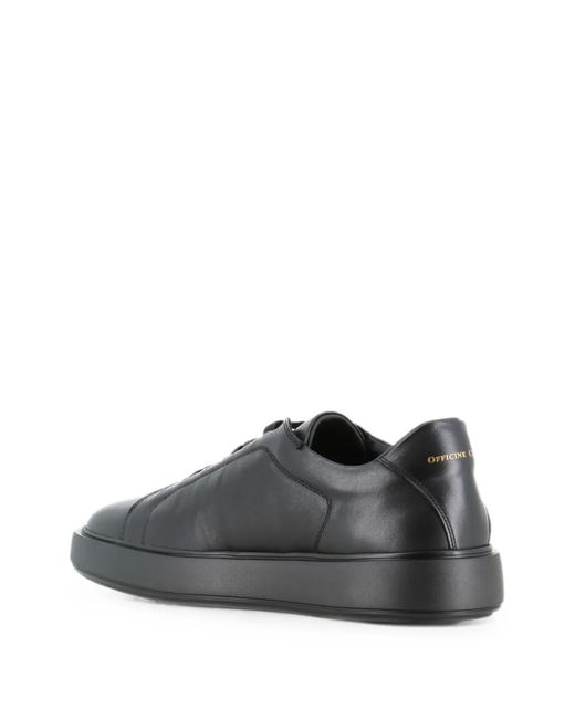 Officine Creative Black Leather Lace-Up Sneakers for men