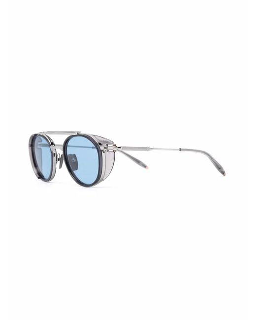 Akoni Blue Round-Frame Sunglasses