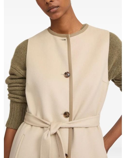 Yves Salomon Natural Double-Sided Belted Gilet