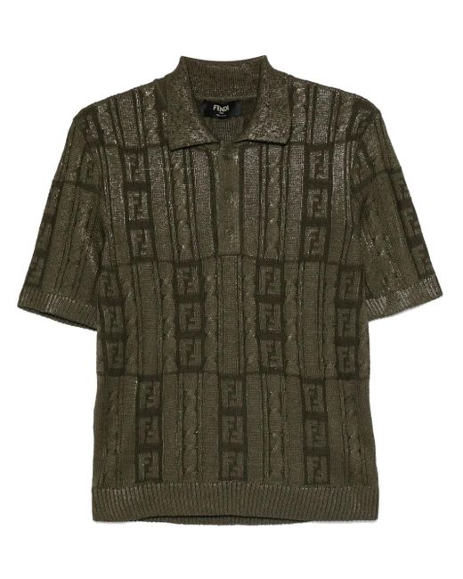 Polo À Motif Ff Sparkle Fendi pour homme en coloris Green