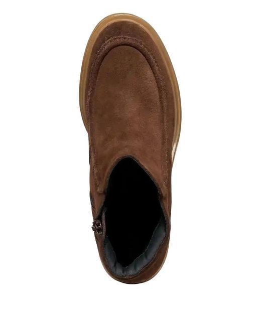 Geox Brown Block-Heel Zip-Fastening Boots