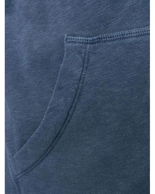 James Perse Blue Cotton Zip-Up Hoodie for men